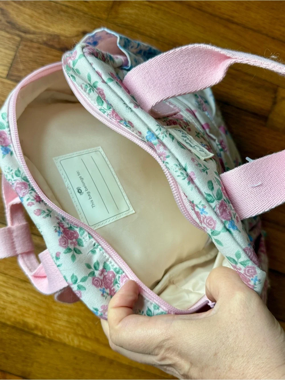 Itzy Ritzy Toddler Backpack Ribbons & Roses Pink Floral Bow - Girls
